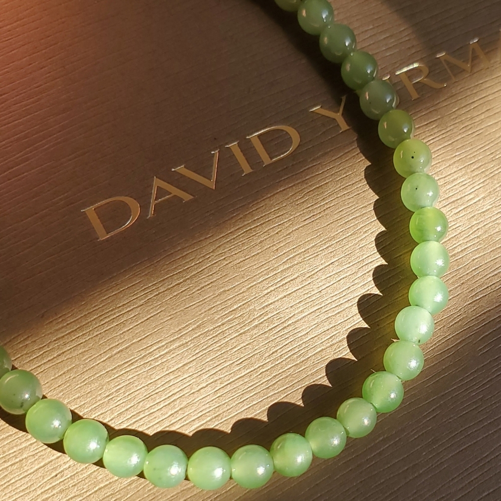 David Yurman Spiritual Beads Nephrite Jade 18K Yellow Gold, 4mm size - Picture 7 of 7
